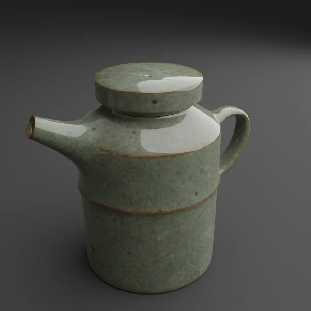 Glazed Teapot With Lid