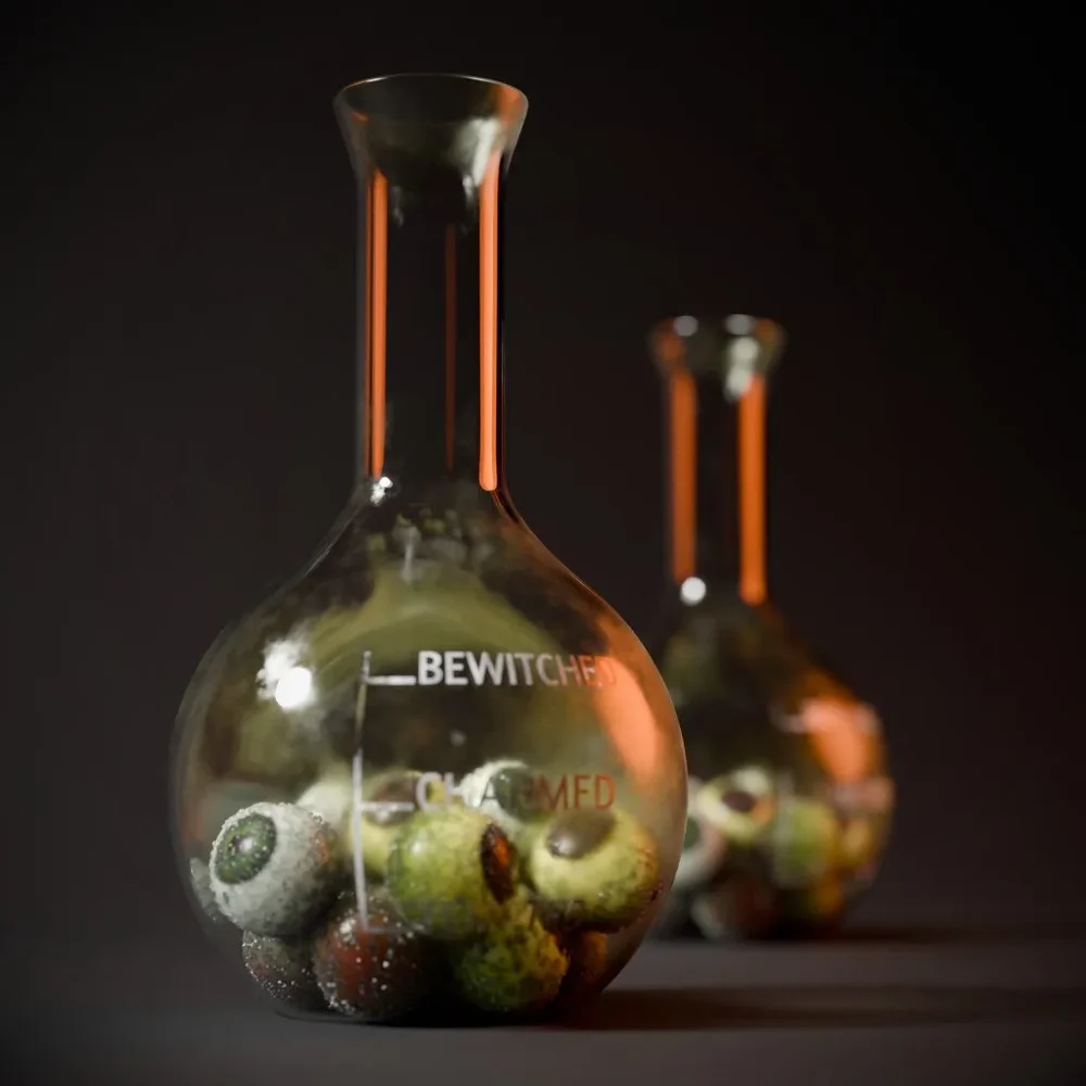 Halloween Flask With Candy Eyes
