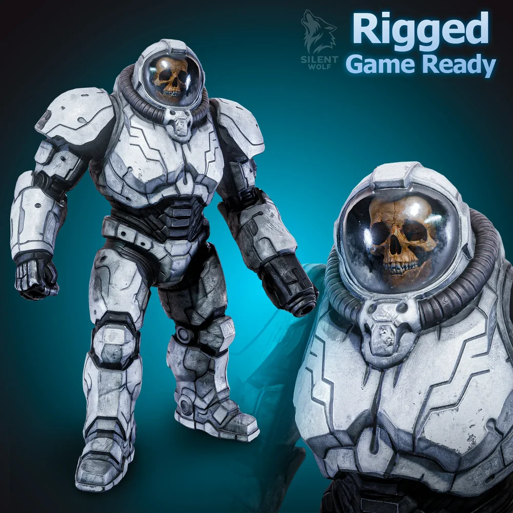 Skull Marine-Rigged-Animated