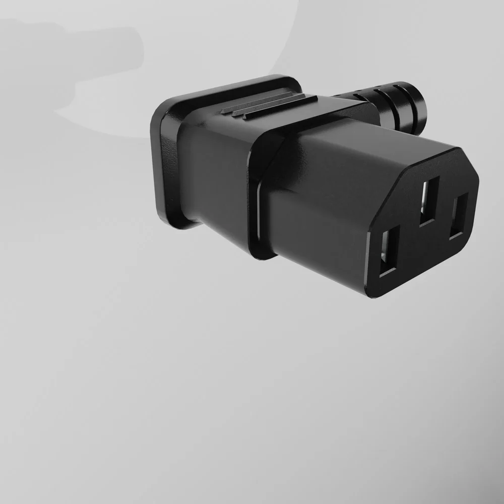 Iec Connector Type C14 - Strain Relief On The Right