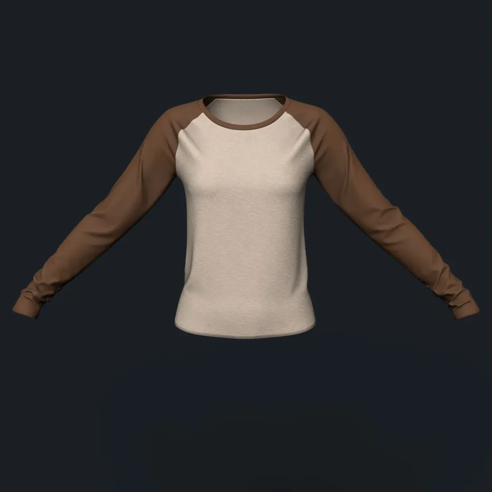 Brown And Tan Long Sleeve Raglan Shirt