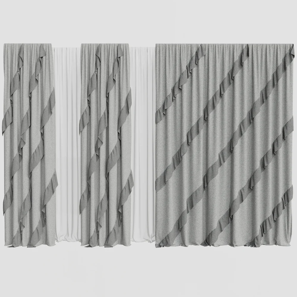 Gd Silk And Cotton Curtain Set