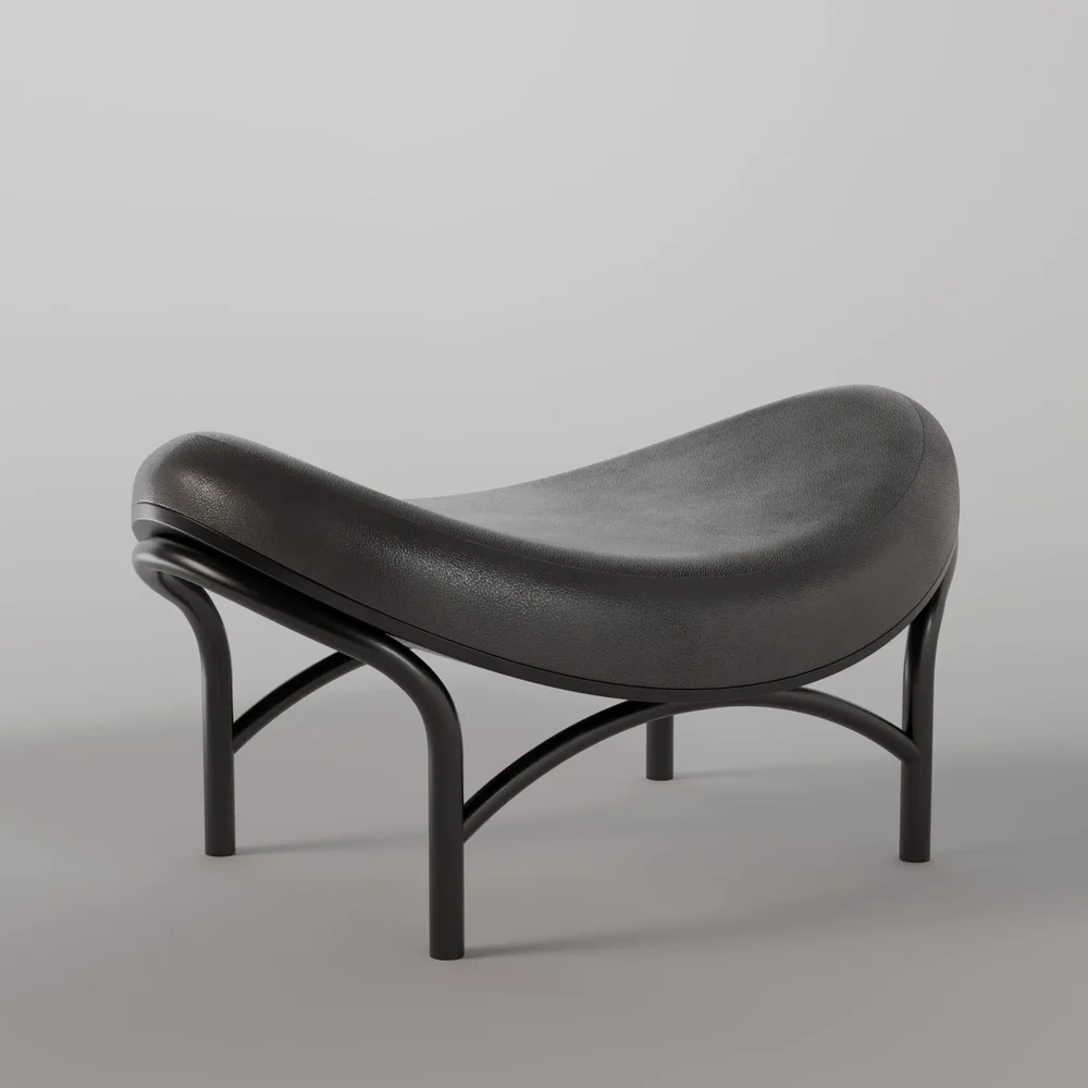 Chips Ottoman B123 - Black Grain