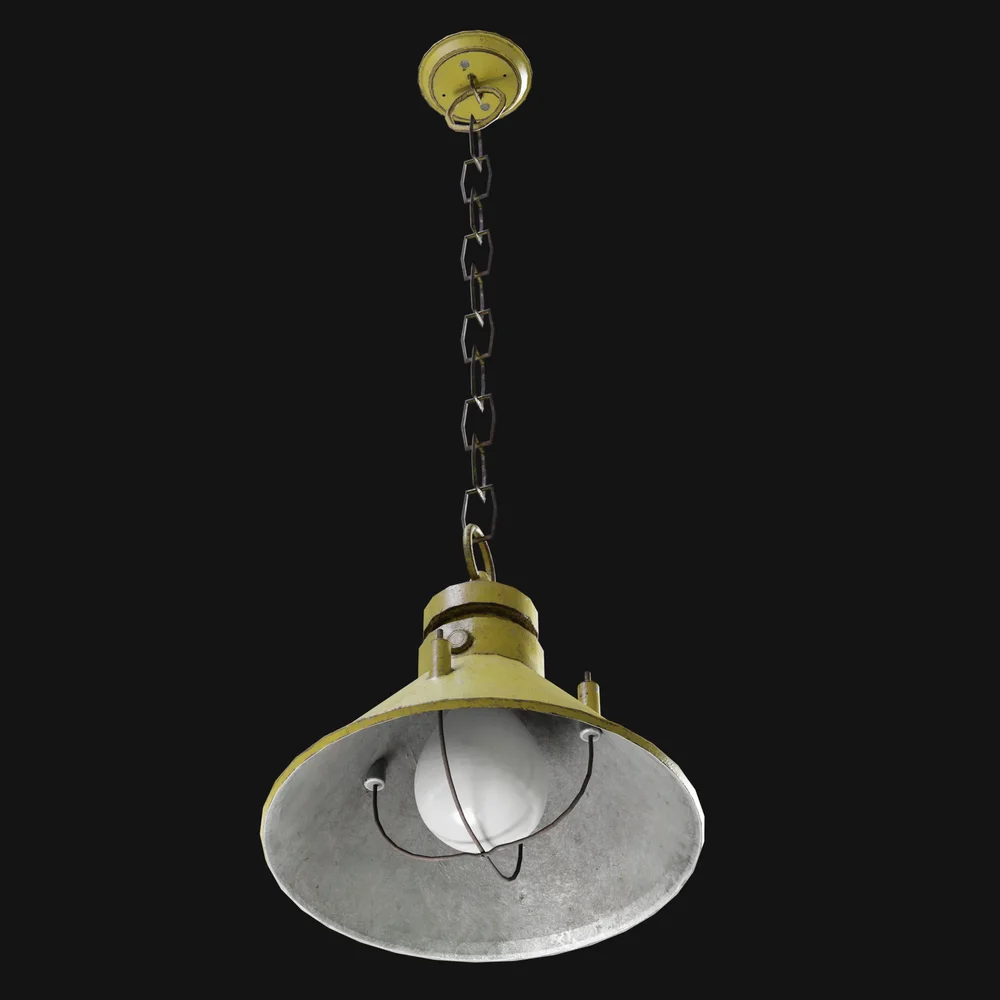 Industrial Hanging Ceiling Lamp Yellow
