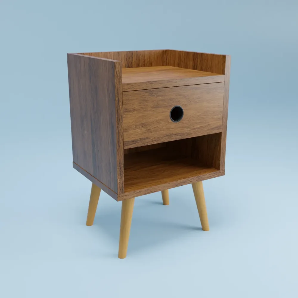 Retro Bedside Table - One Drawer