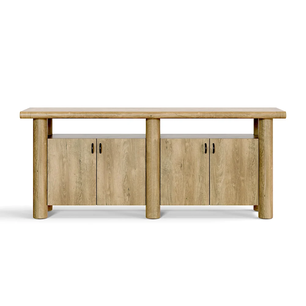 Rustic Oak Wood Credenza