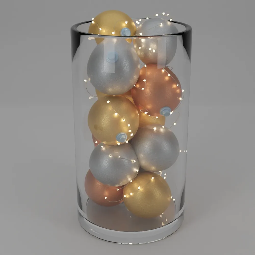 Christmas Decoration Ornament Glass Jar With Light