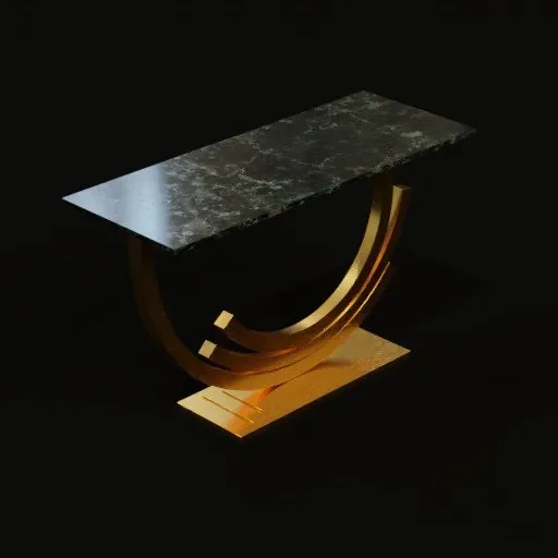 Console Table With Gold Polish