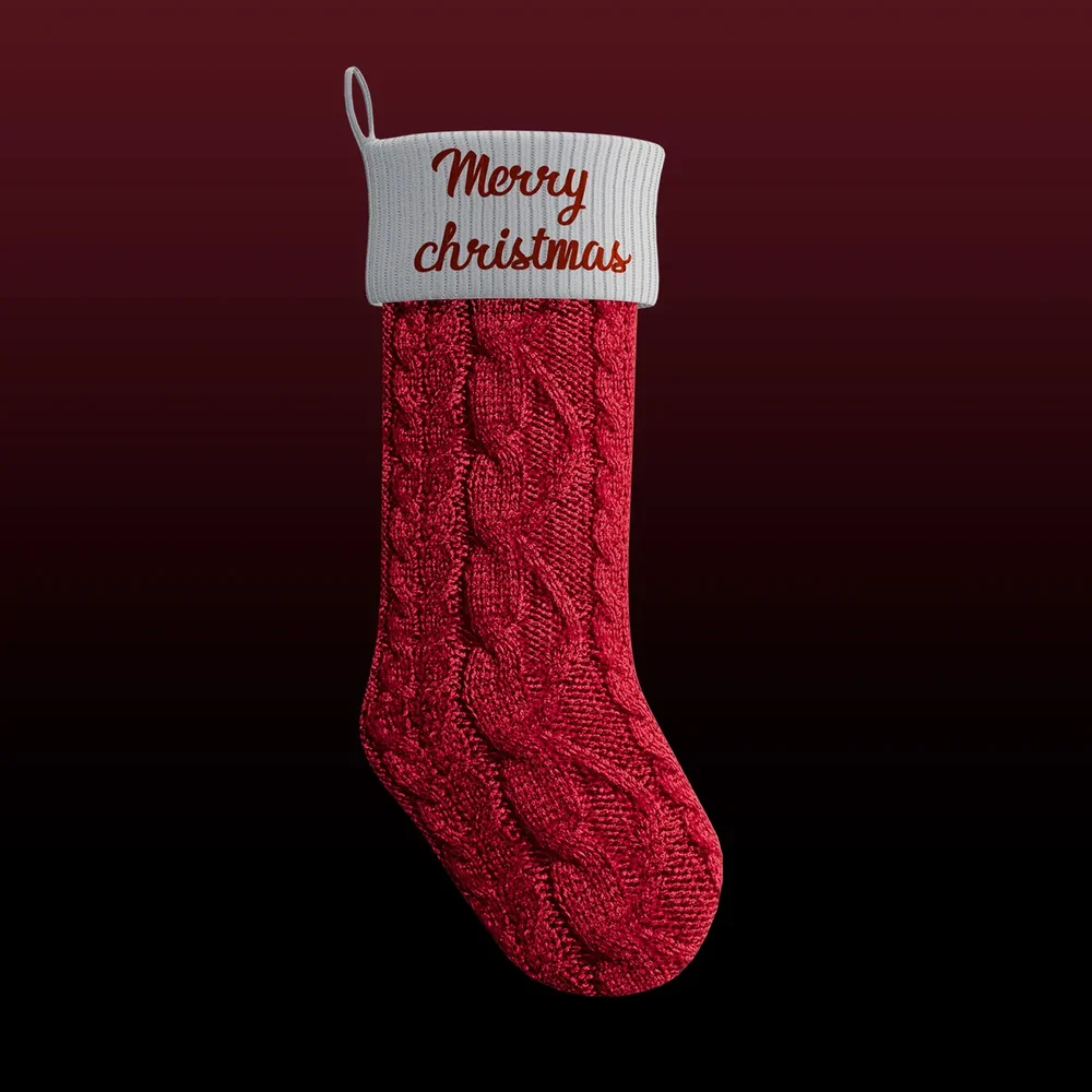 Christmas Stocking- Cable Knitted