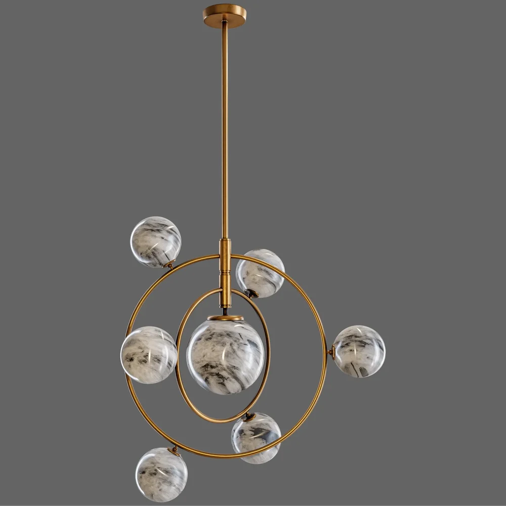 Rs Chandelier Planet 7 Brass