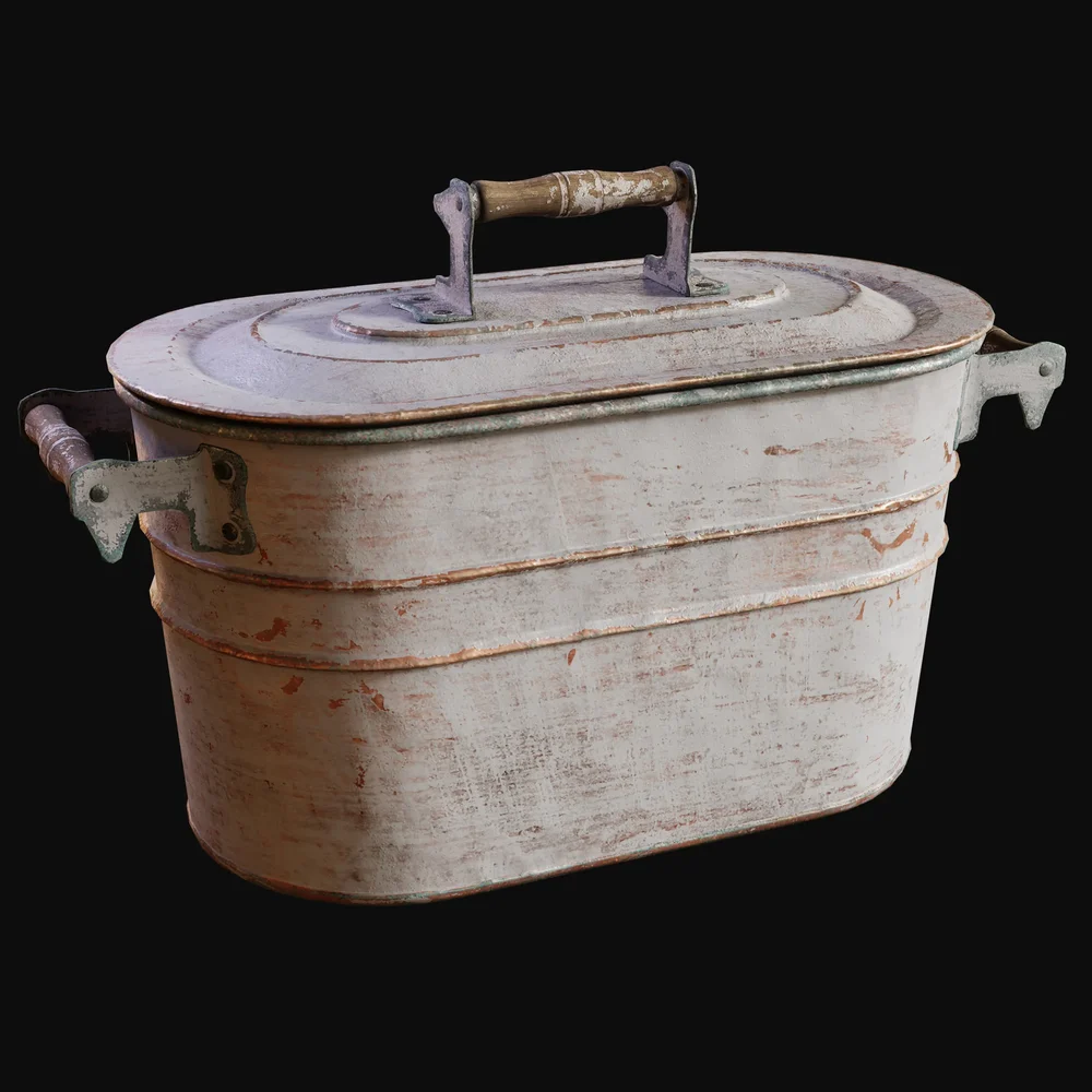 Antique Copper Boiler Tub Painted