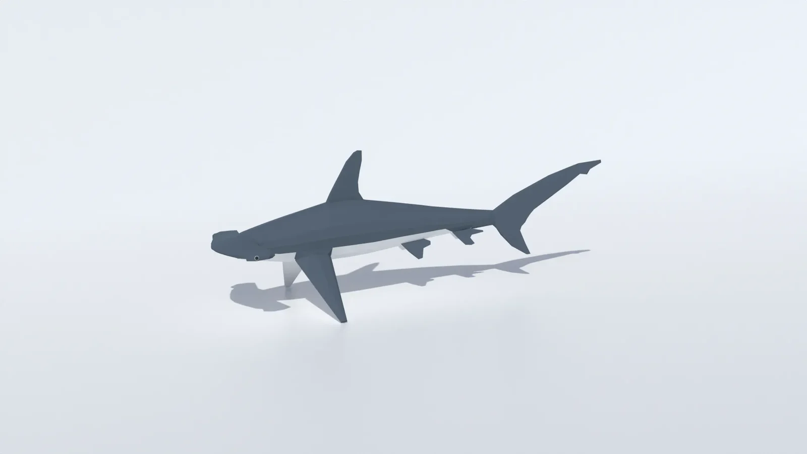 Low Poly Animated Hammerhead Shark