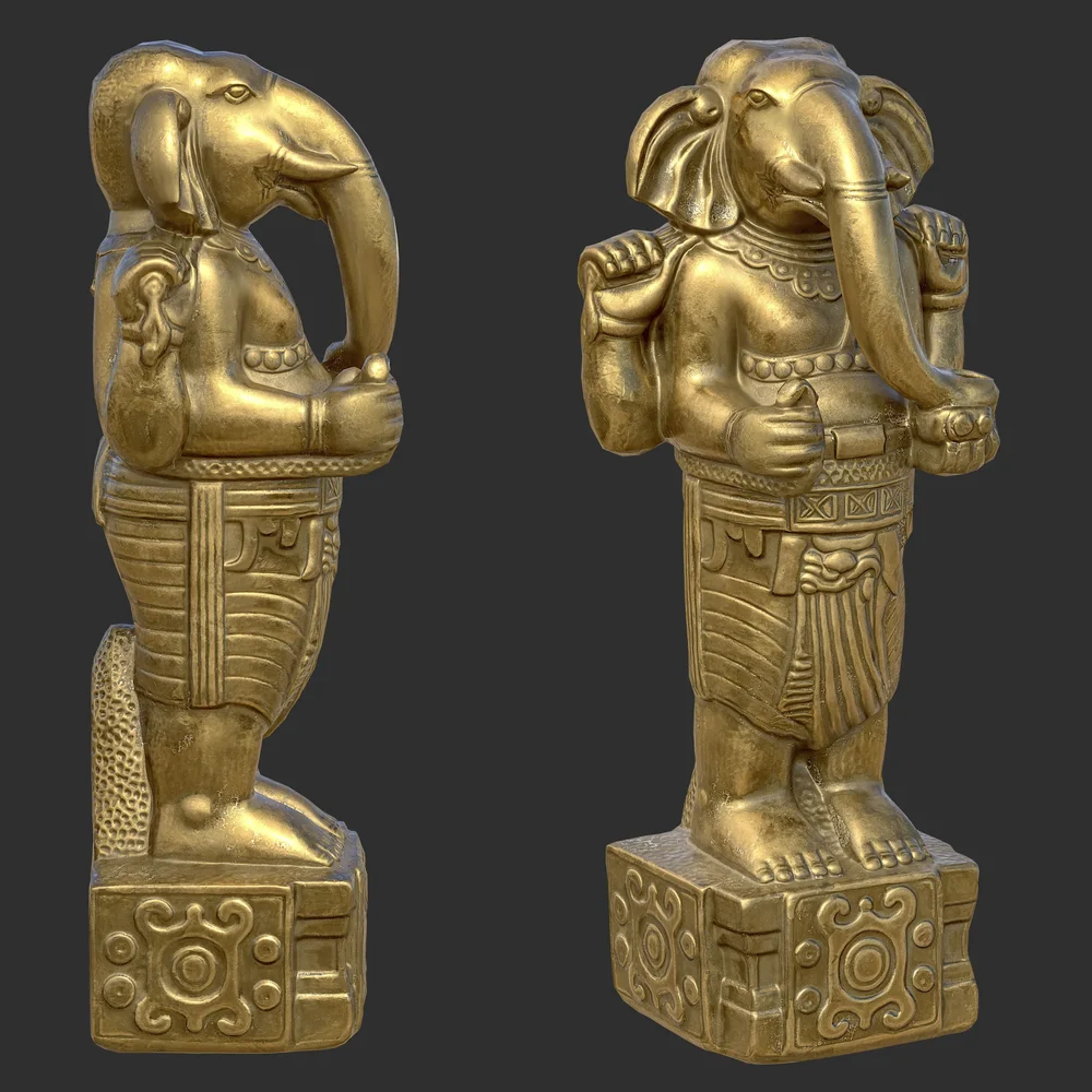 Standing Ganesha Statue Divine Gold