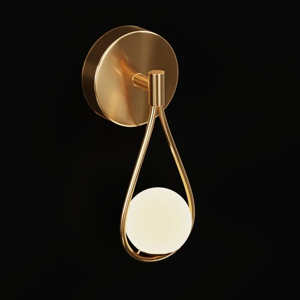 Golden Droplet Wall Light