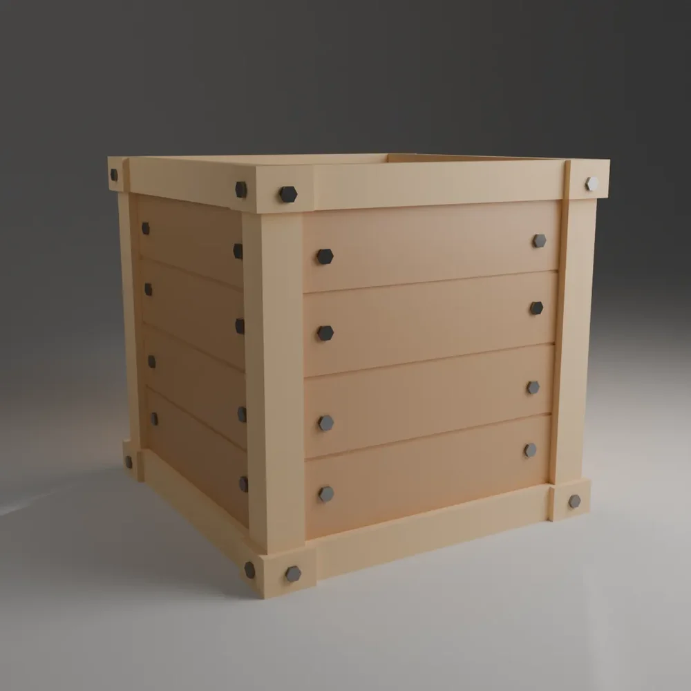 Low Poly Reinforced Storage Crate