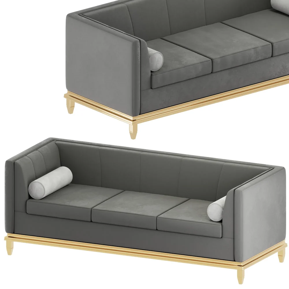 Gray Velvet Couch Modern Luxury