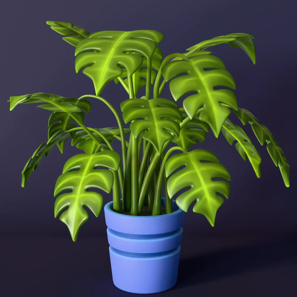 Stylized Monstera Houseplant