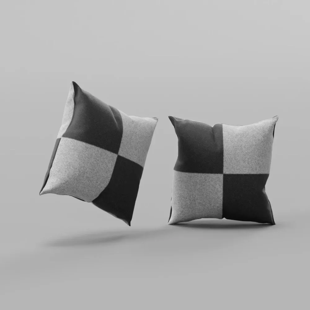 Cushion With Checker Fabrik