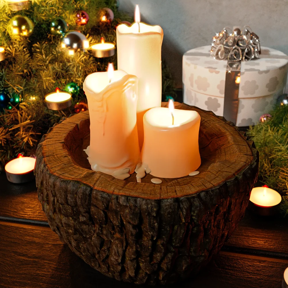 Candles In A Stump