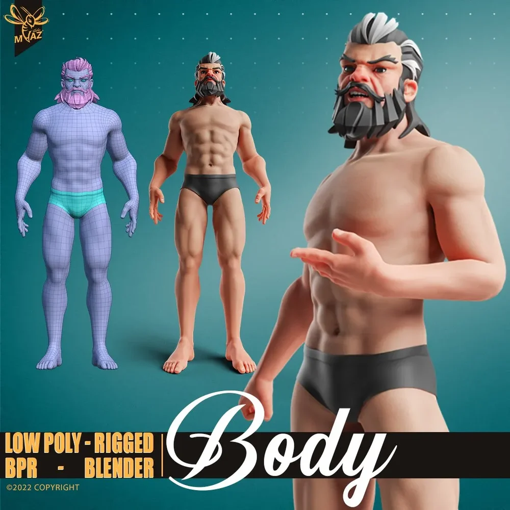 Stylized Male Character Warrior-Rigged