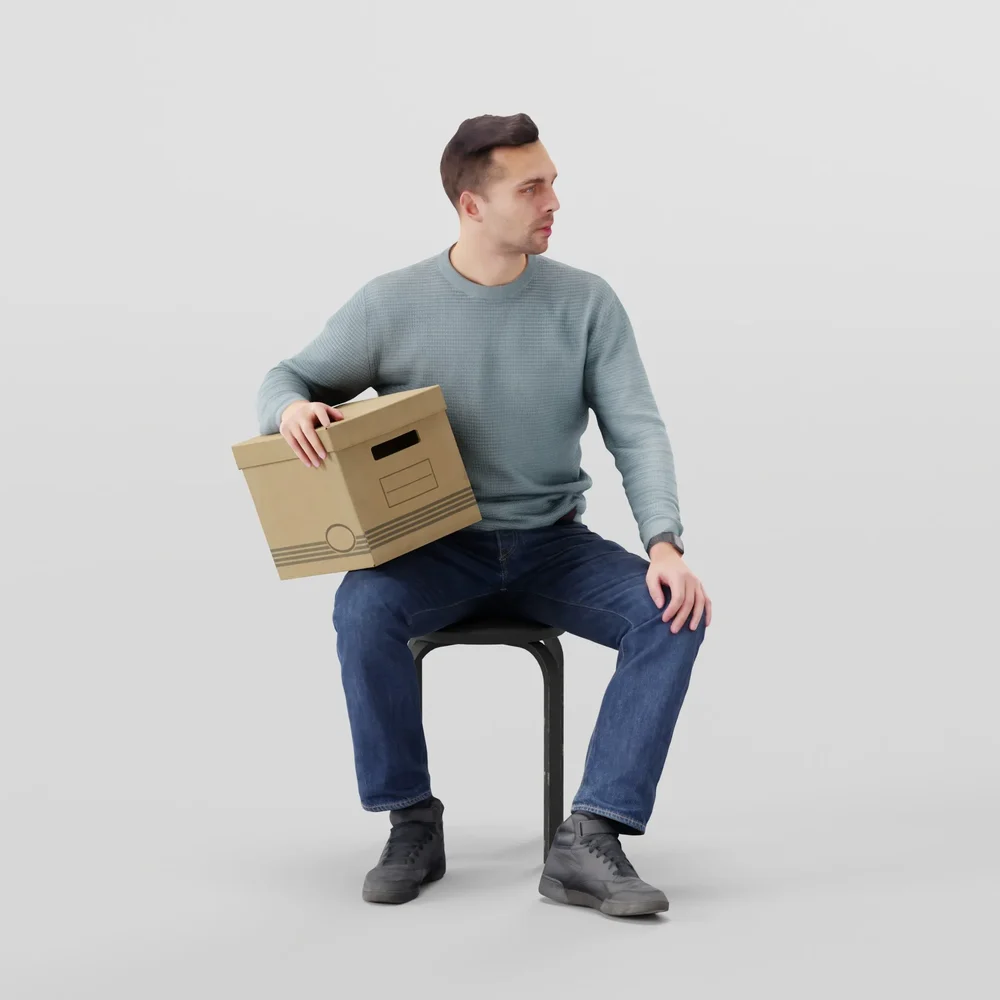 Sitting With A Bankers Box