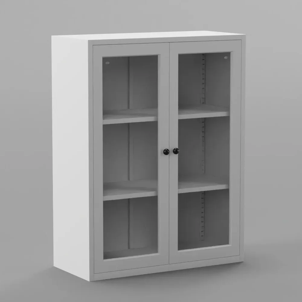 Double-Door Medium Glass Bookcase