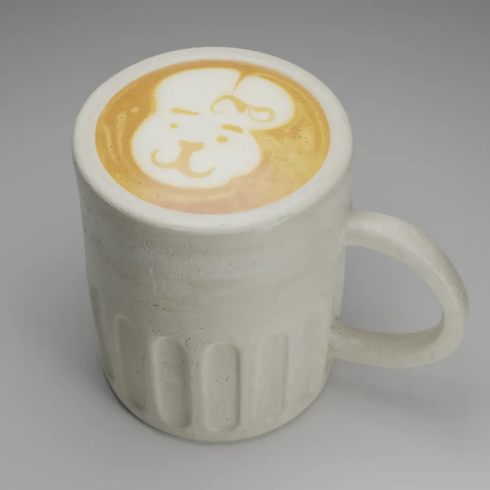 Ceramic Mug With Coffee Art