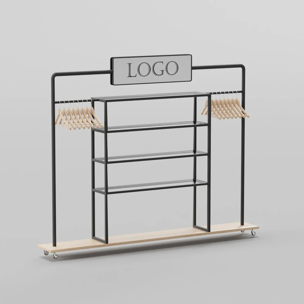 Retail Clothes Rack With Shelves