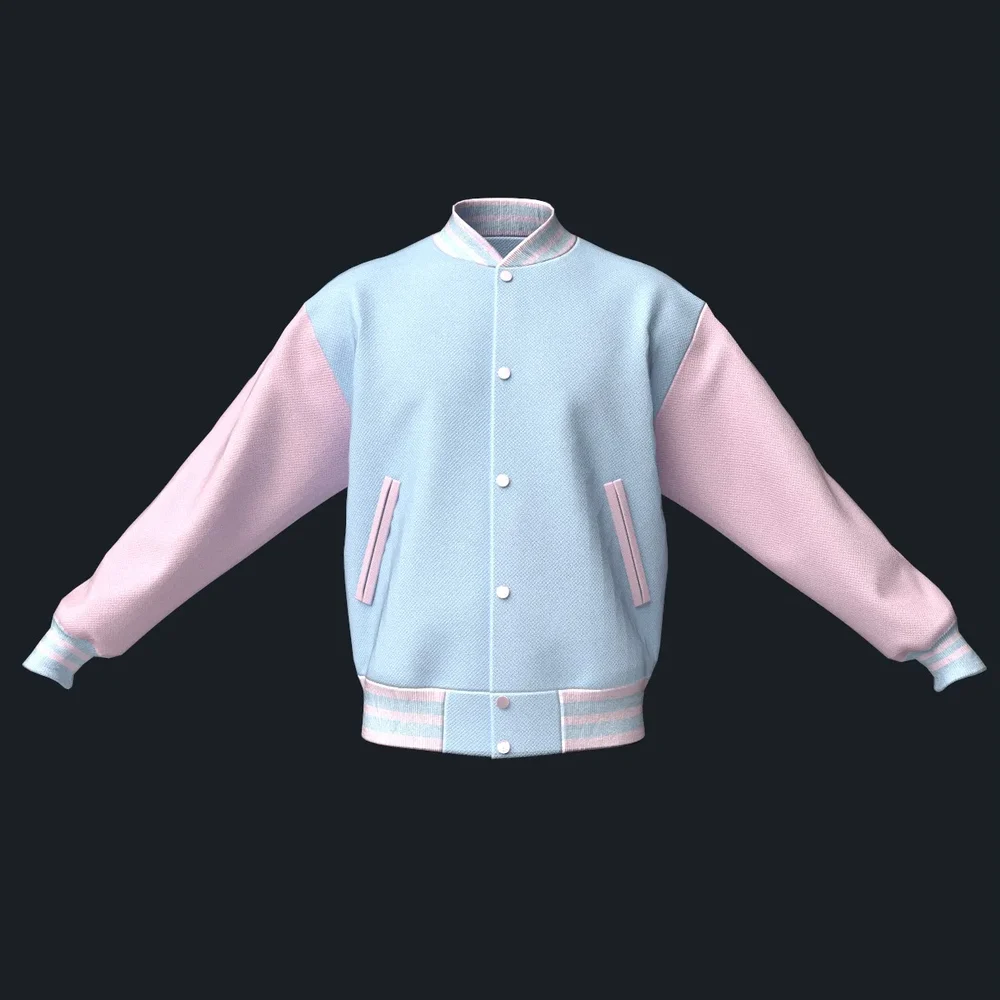 Pink And Blue Pastel Varsity Jacket