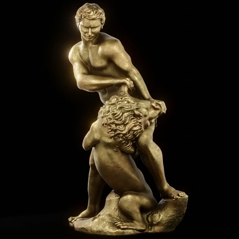Brass Aic Samson And The Lion