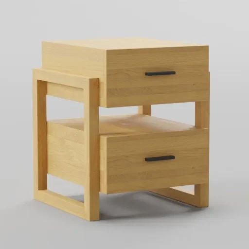 Industrial Bedside Table 50x50x60