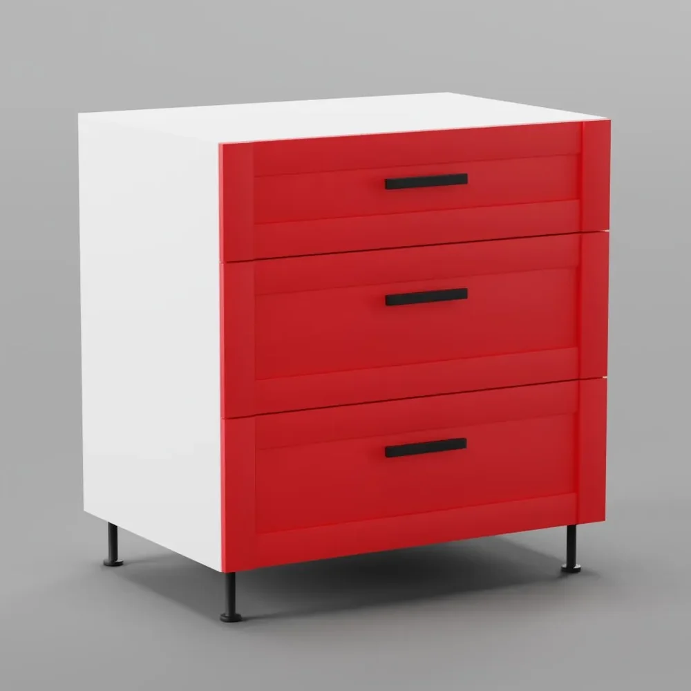 Kitchen Lower Cabinet 80cm (3 Drawers)