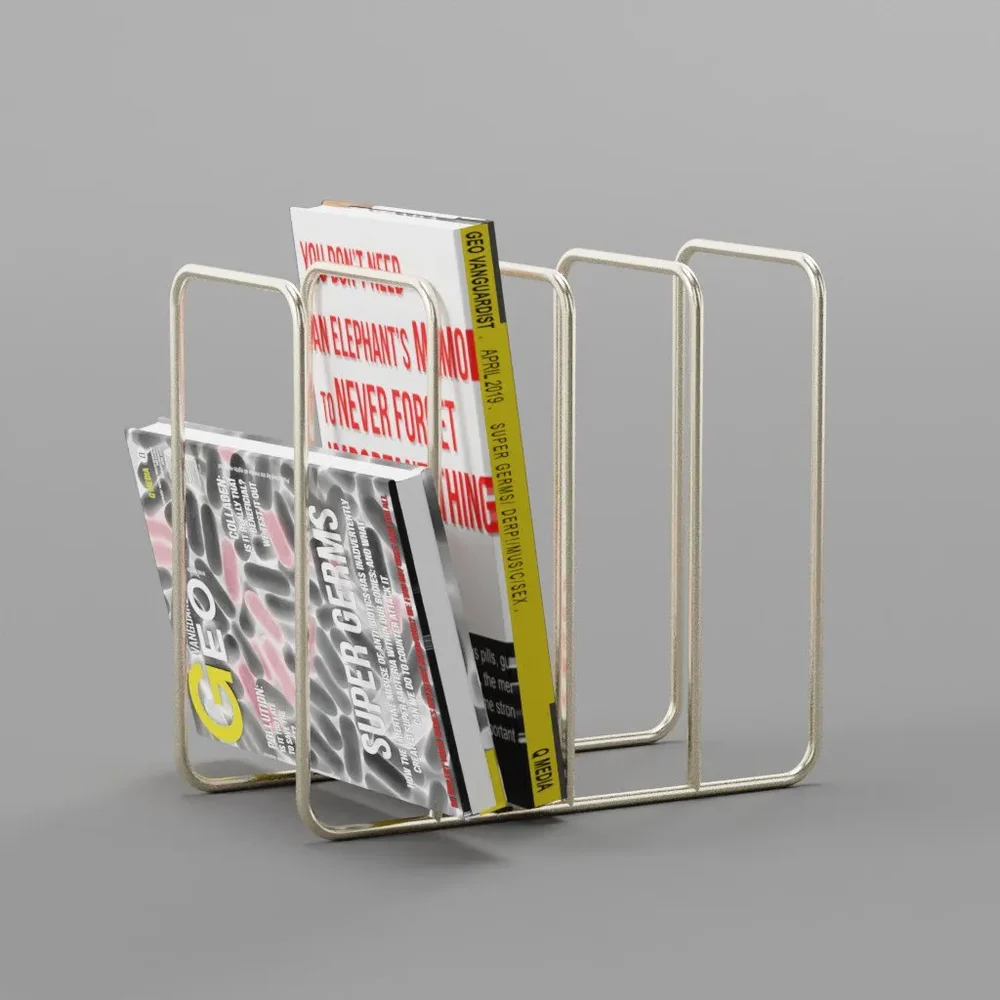 Brass Metallic Magazine Rack