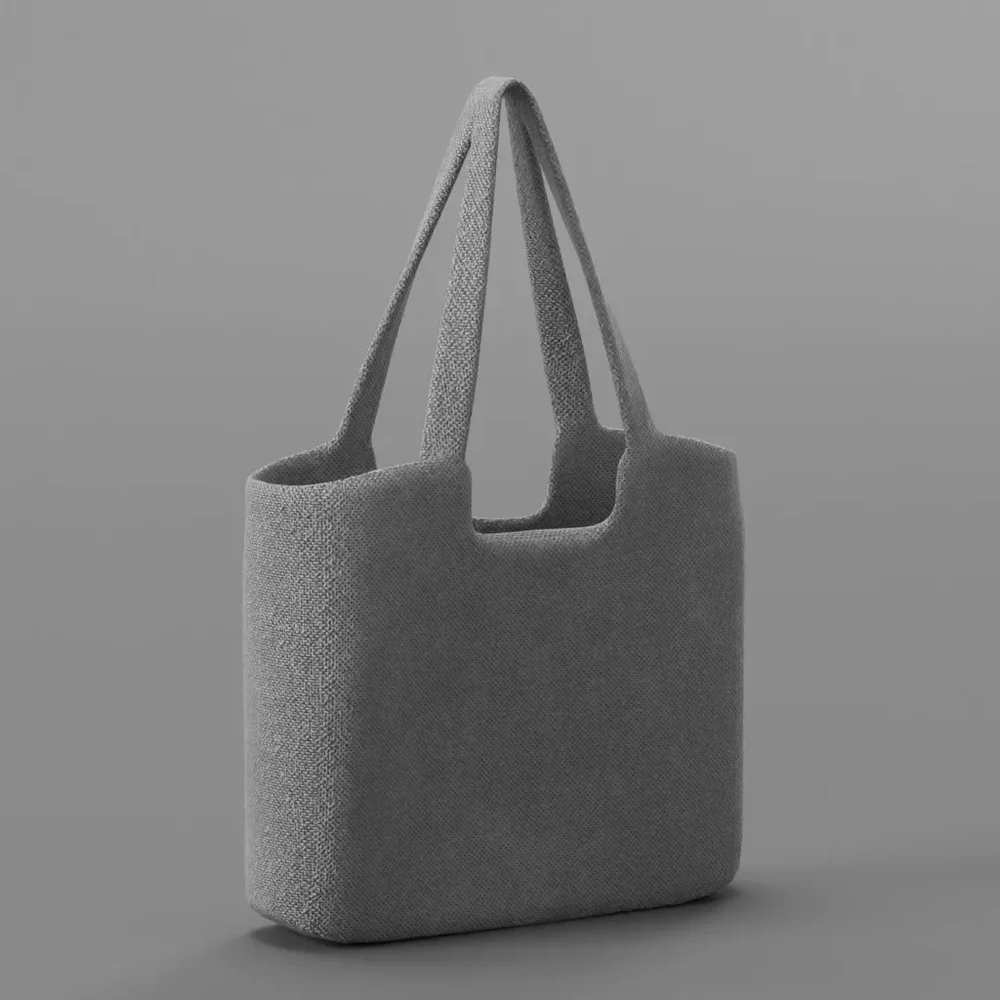 Minimalist Grey Fabric Tote Bag