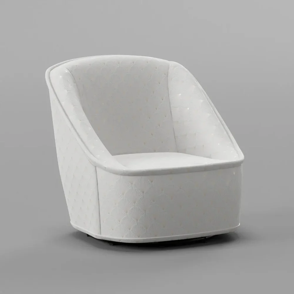 Pug Swivel Chair White
