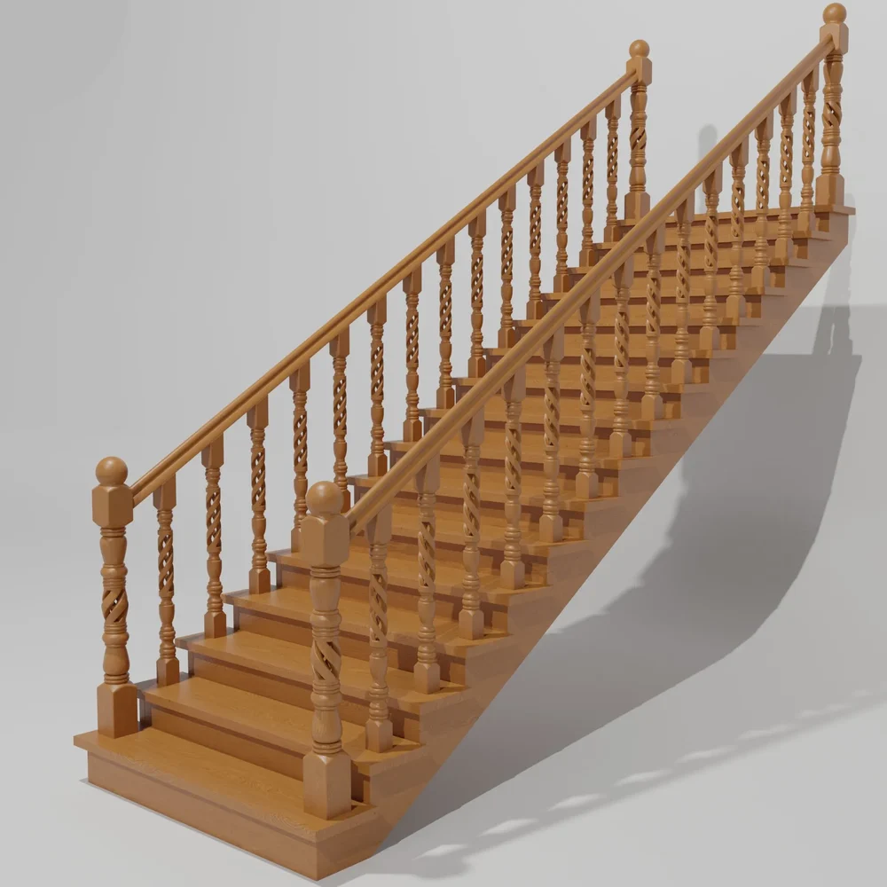 Staircase With Twisted Columns
