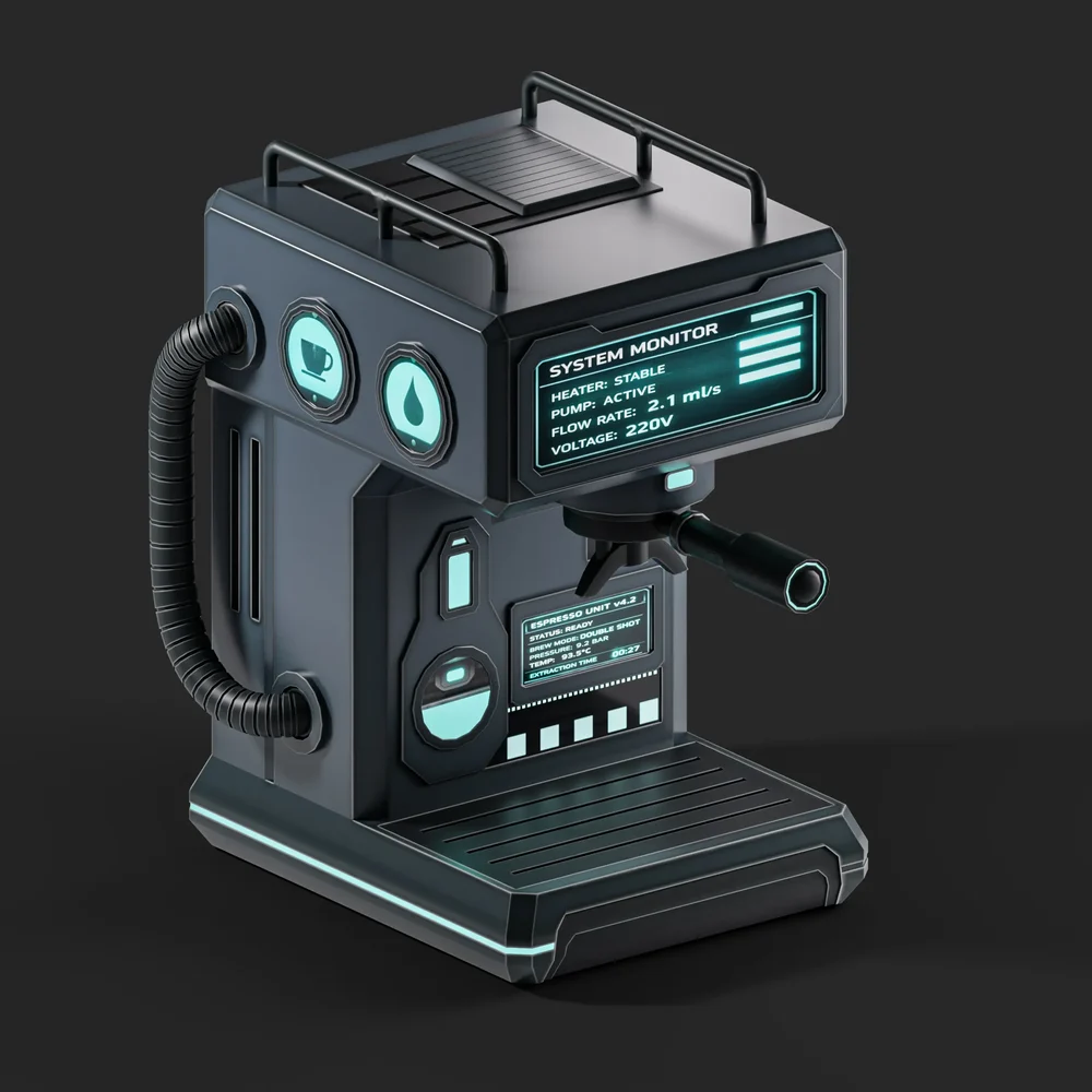 Sci-Fi Stylized Espresso Machine