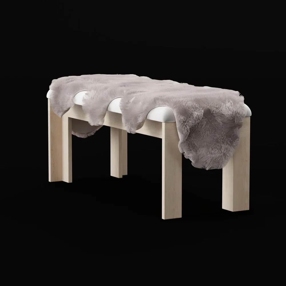 Bed End Bench Furry Top