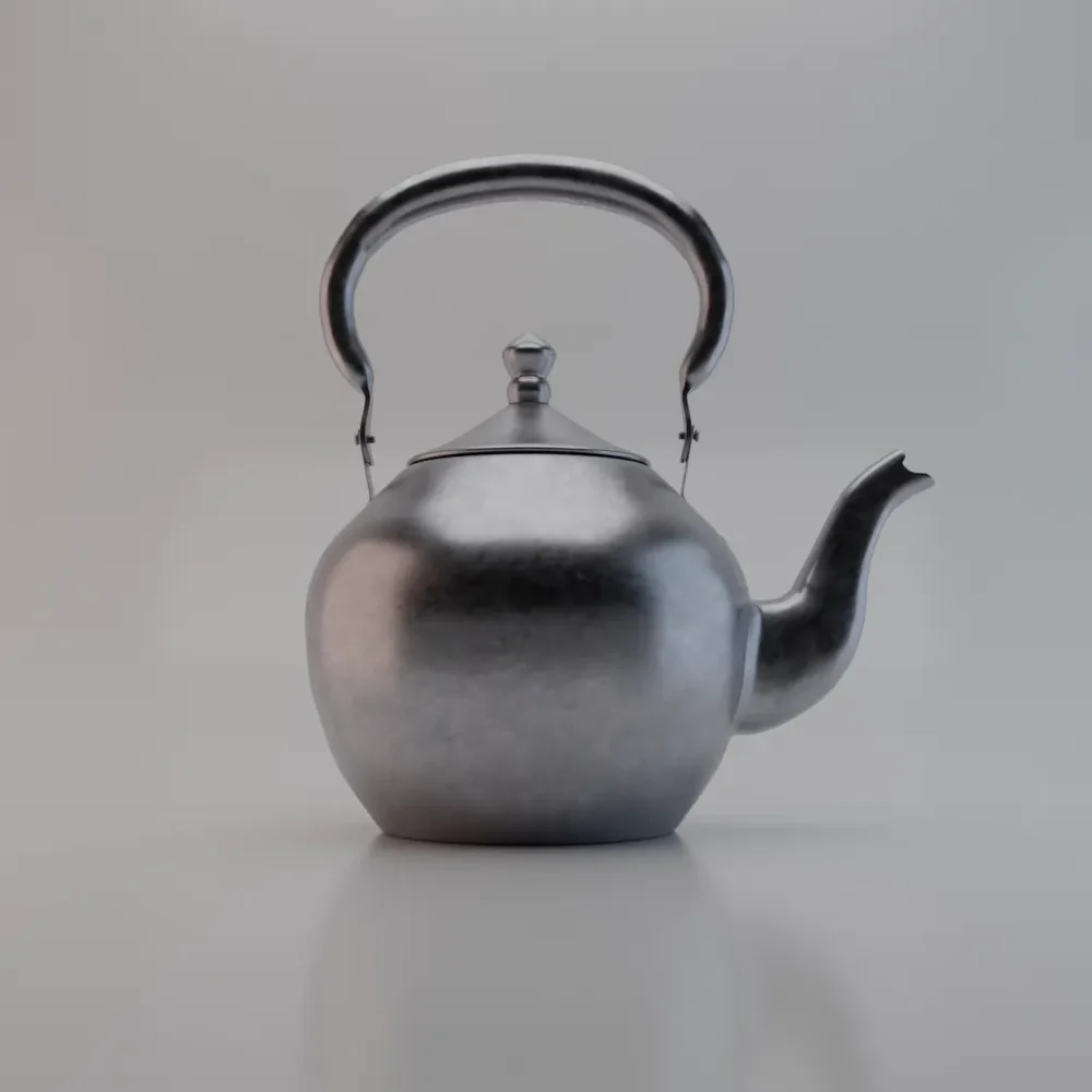 Metallic Teapot 3d Model