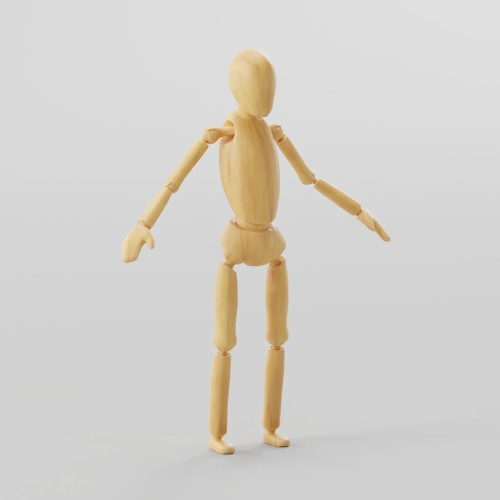 Wooden Mannequin (Rigify)