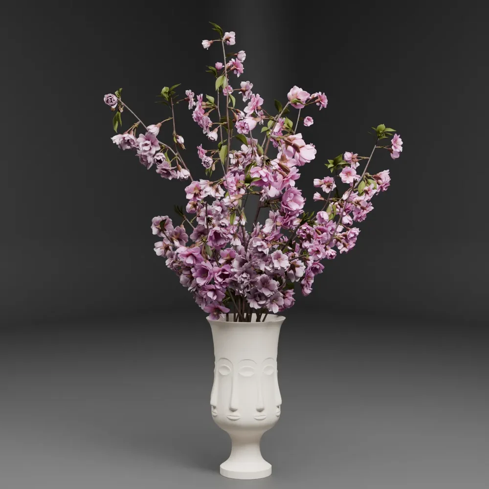 Pink Blossom Face Vase