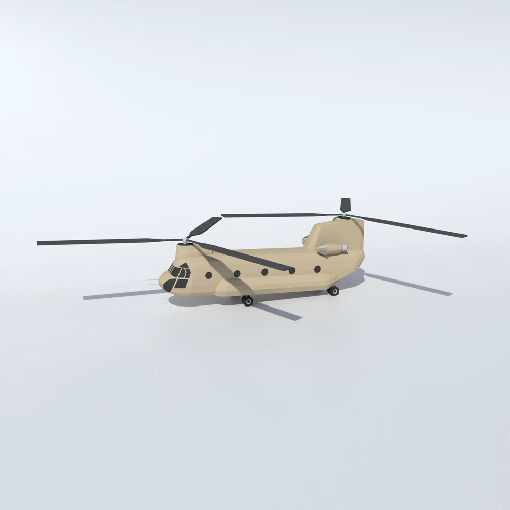 Low Poly Cartoon Boeing Ch-47 Chinook