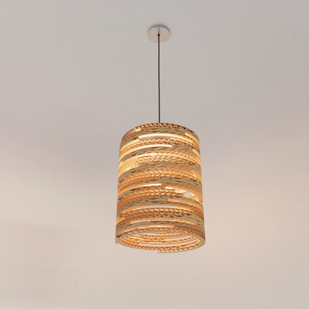 Cardboard Light Fixture Random Cylinder
