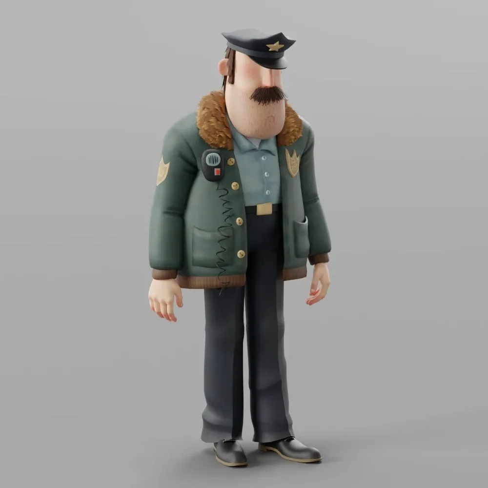 Big Policeman Stylised Animated