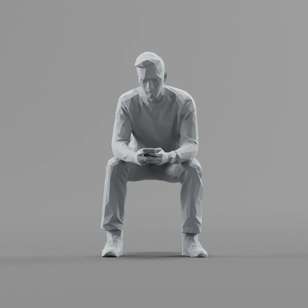 Lowpoly Male Sitting