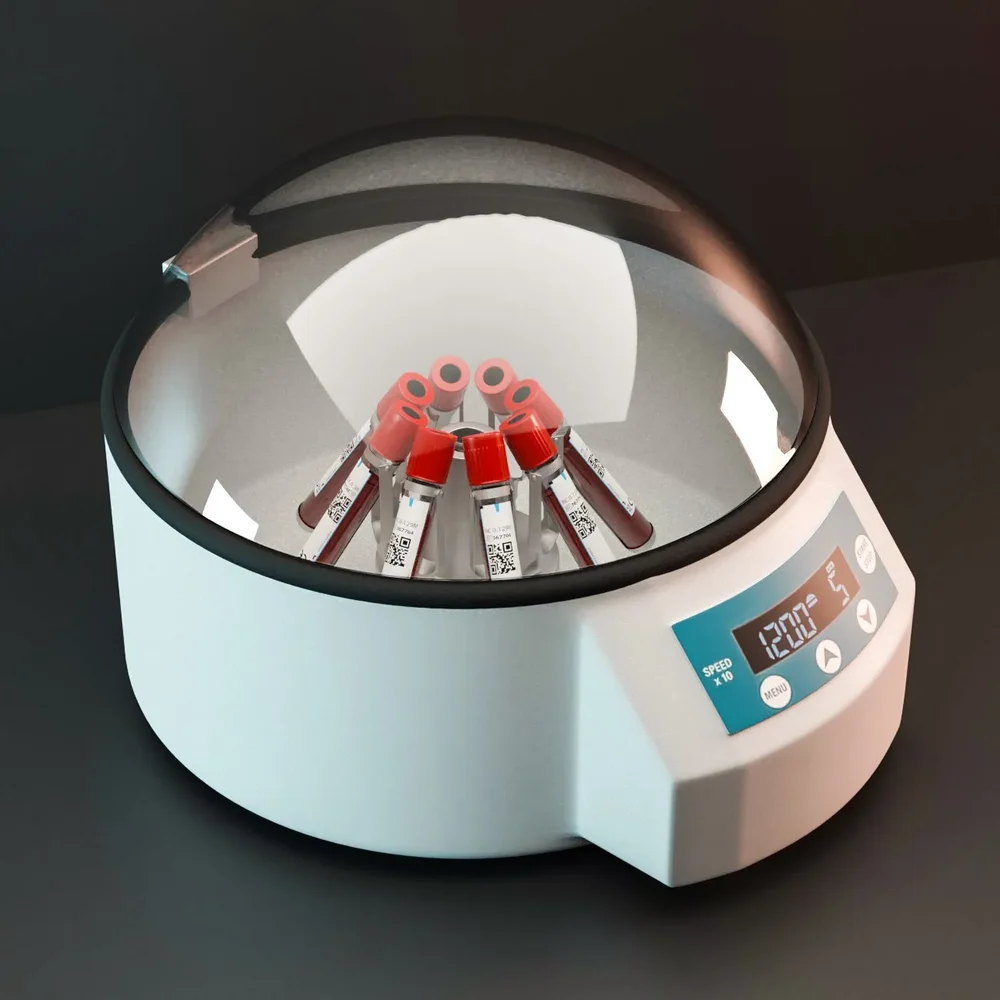 Table Centrifuge With Blood Samples