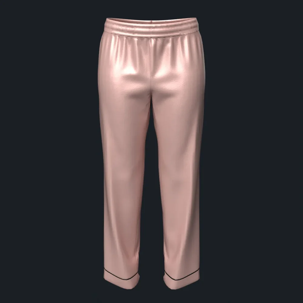 Womens Long Sleeve Silk Pajama Bottoms