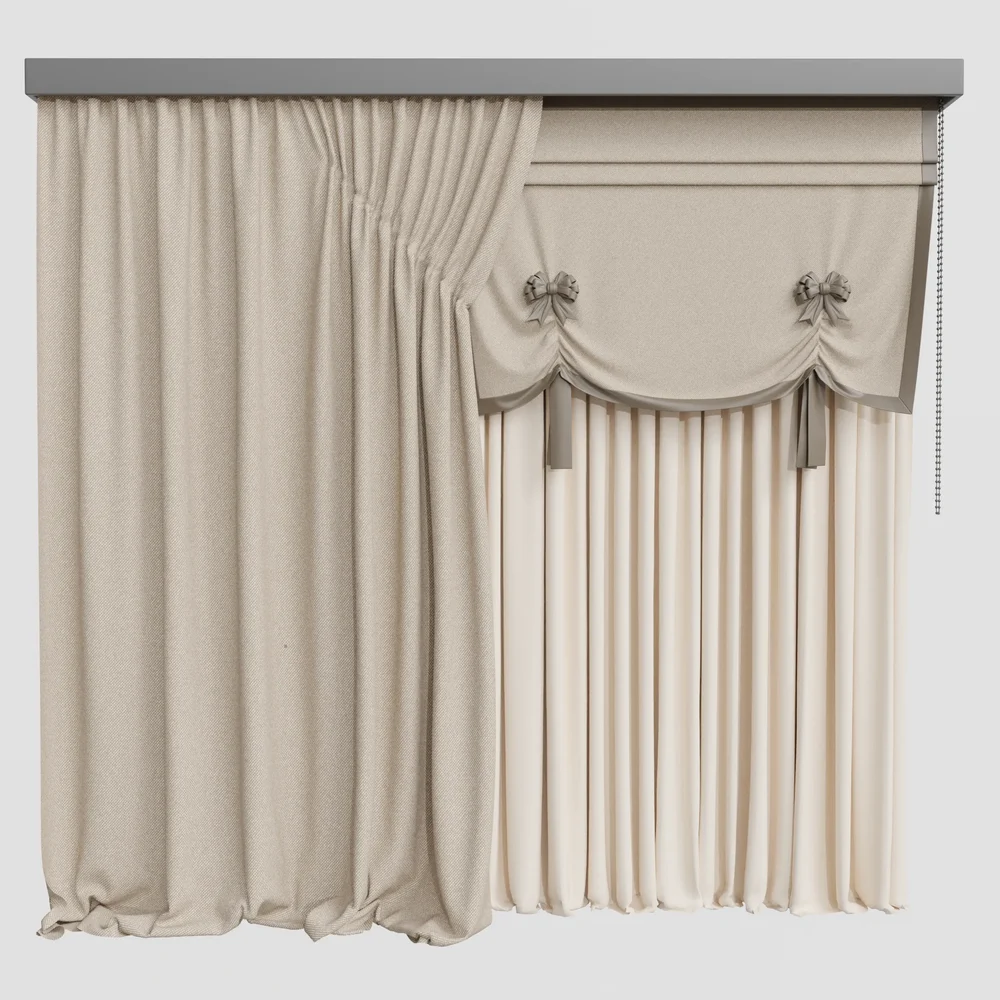 Gd Silk And Cotton Curtain Set