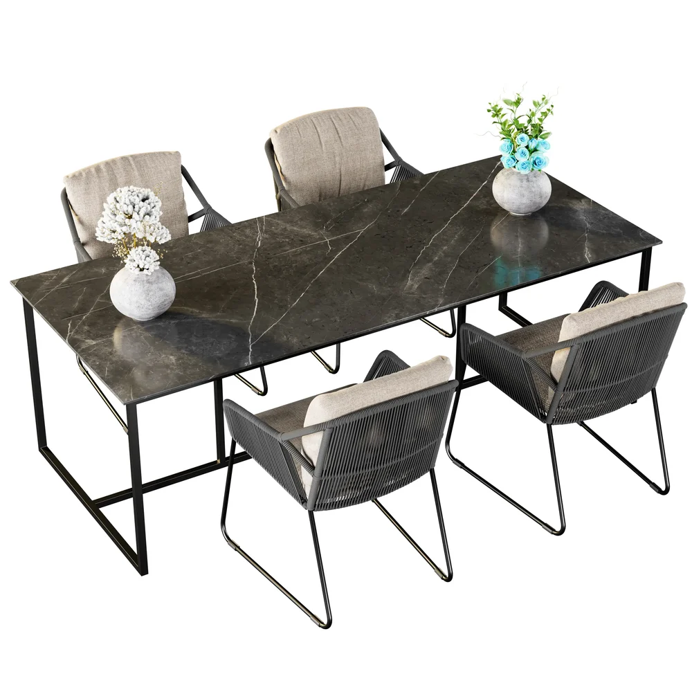 Outdoor Garden Woven Dining Set