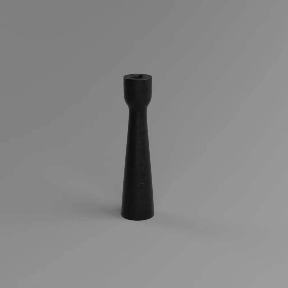 Brushed Black Metal Candle Holder